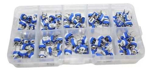 Kit 100 X Trimpots Rm065 10 Valores 500r - 1m