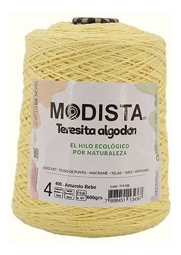 Hilo De Algodón Para Tejer En Cono Teresita Color De Modista