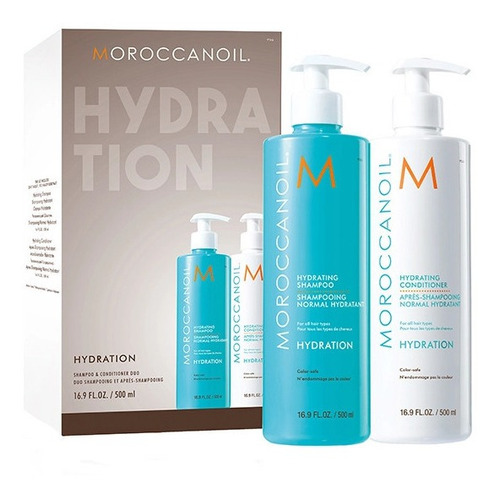 Kit Moroccanoil Hydration en dosificador de 500mL shampoo y acondicionador