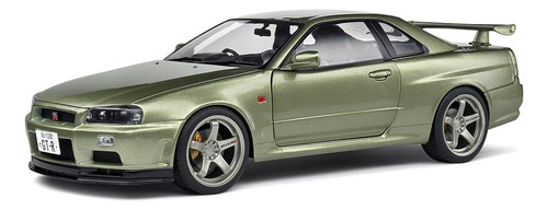 Miniatura Nissan Skyline Gt-r R34 1999 1:18 Solido Verde