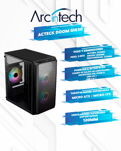 Pc Gamer Arcintech Ryzen 7 M.2 1tb 128gb Gabinete Rgb Wifi