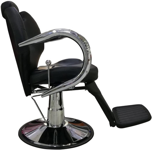 Imagen 3 de 3 de Sillon Barbero Silla Peluqueria Reclinable Negro