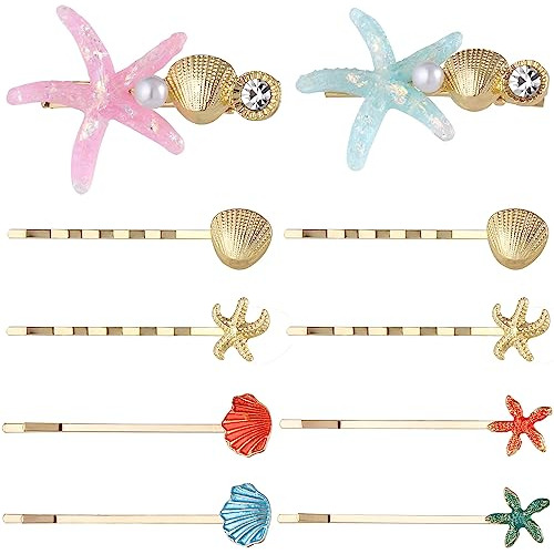 Hinzic 10 Pack Starfish Clips De Pelo, Perlas De 1c1dw