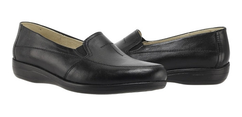 Zapato De Descanso Dama Negro De Piel Suave Pie Delicado 