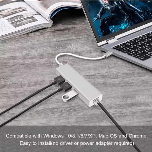 Imagen 8 de 10 de Hub Usb C 3.1 X Puertos Usb 3.0 + Red Aluminio Premium