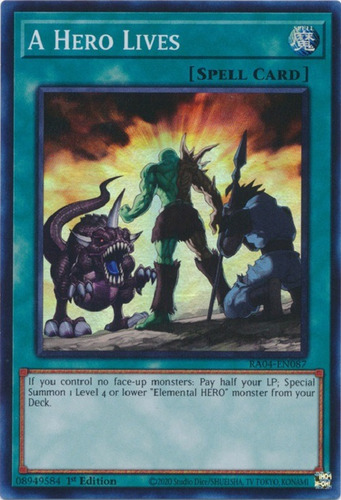 A Hero Lives - Mysterytcg Ra04-en087-sr Inglés