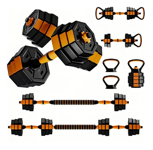 Halteres Kettlebell Octágono Barbell Regulável Até 10kg Joyfox Fi...