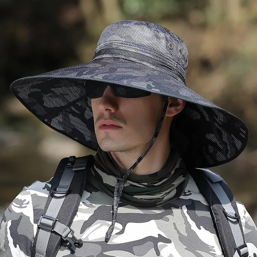 La Sombrero De Pescador De Ala Grande Con Protección Solar