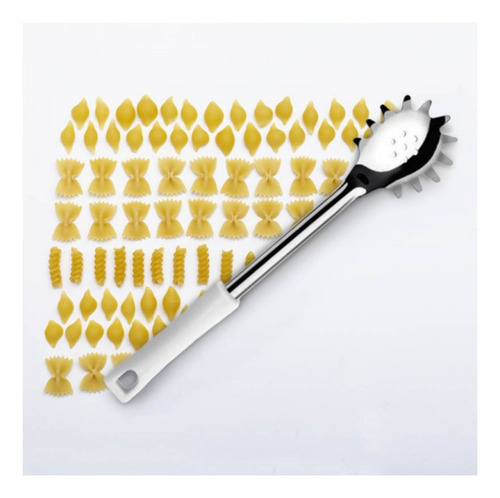 Cuchara Pasta Acero Inox 43 Cm Mango Blanco