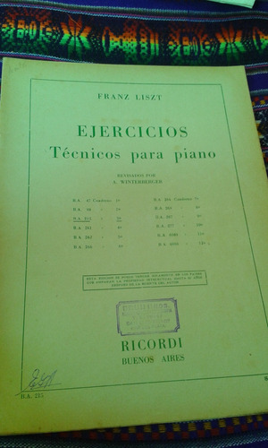 Ejercicios Tecnicos Para Piano Liszt Partitura  Envios Mdq