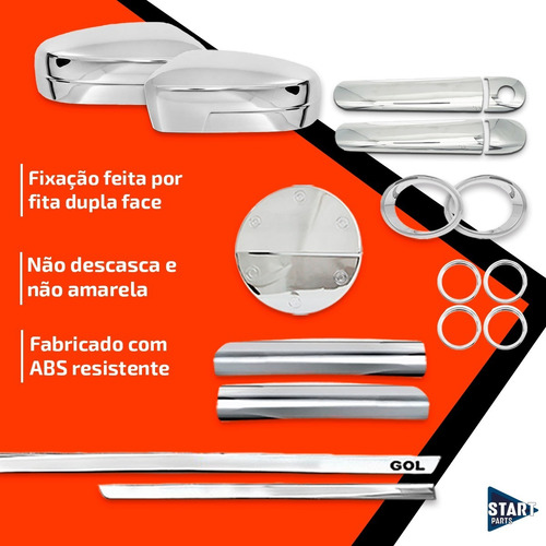 Kit Aplique Cromado + Protetor Porta Malas Gol G5 08 A 12
