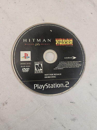 Disco Demo Oficial Ps2 Hitman + Urban Chaos (Usado)