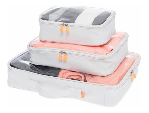 Organizador De Malas Linha Sweet Para Viagem 3 Peças Cor Branco