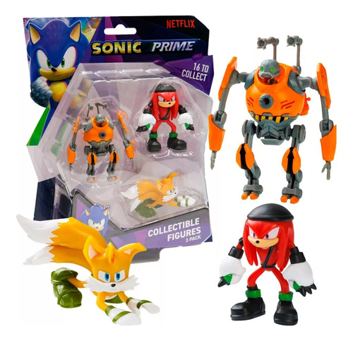 Sonic Prime Pack X3 Figuras Coleccionables Netflix Son2020