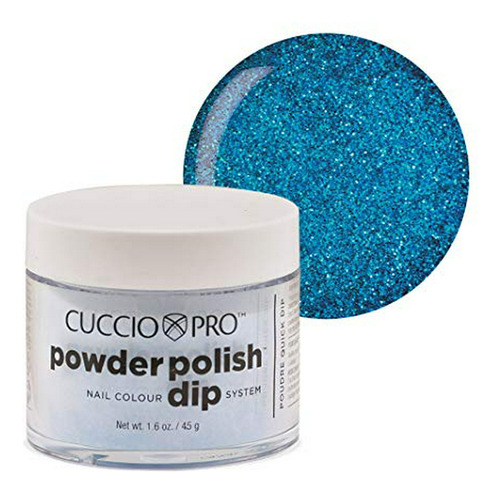 Esmalte - Cuccio Pro Powder Polish Dip - Deep Blue Glitter -