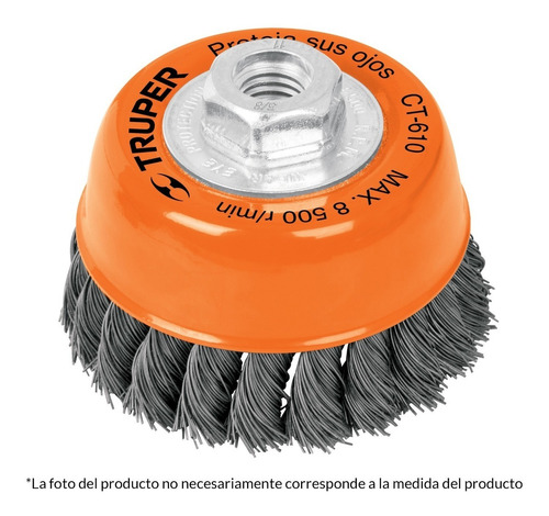 Carda Copa 3'' Alambre Trenzado Esmeril 4 1/2'' Truper 14186