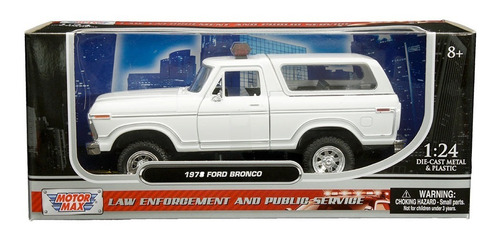 Motormax 1:24 1978 Ford Bronco Custom W/lightbar 76983wh