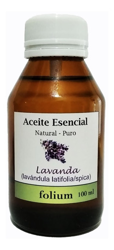 Aceite Esencial De Lavanda Natural Puro 100 Ml Folium