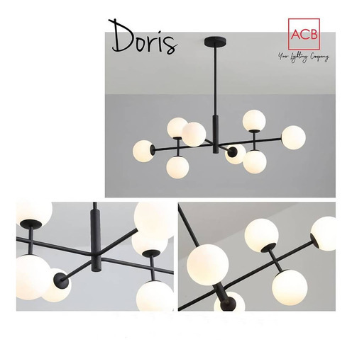 Lampara De Techo Colgante Candelabro Moderno Nórdica Cosmos Color Negro