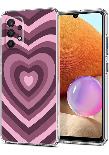 Funda Corazones Purpura Para Samsung Galaxy A52 6.5 Inch  