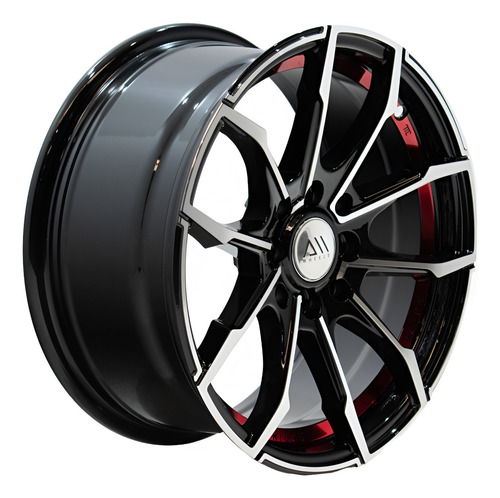 Rines 15 4/100 Yaris Aveo Beat March Rio Tsuru Filo Rojo Color Negro