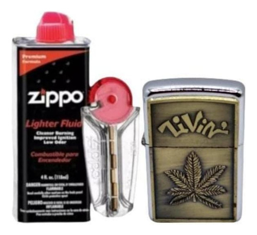 Kit Zippo/ Gas, Piedra + Encendedor Tipo Zippo Livin 