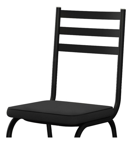 Jogo De Mesa Malva 140cm E 6 Cadeiras 118 Preto - Artefamol Desenho Do Tecido Das Cadeiras Liso