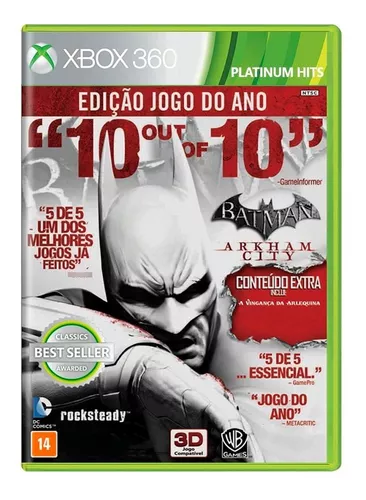 Jogo Batman Arkham City - Xbox 360 Mídia Física Usado