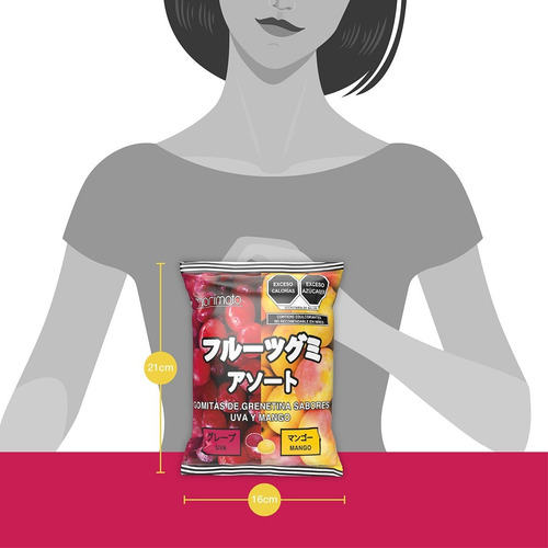 Caja Con 12 Bolsas De Gomitas Sabor Uva-mango EnvĂo Incluido