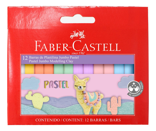  Paquete Plastilina Jumbo Pastel Faber-castell X12 