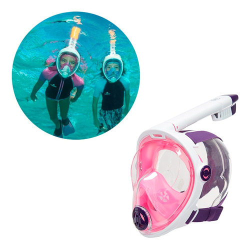 Mascara Completa De Buceo Para Niños Snorkel Vision 180º