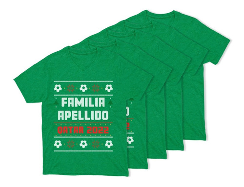 Kit 5 Playeras Personalizada -familiar- Apellido- Qatar 2022