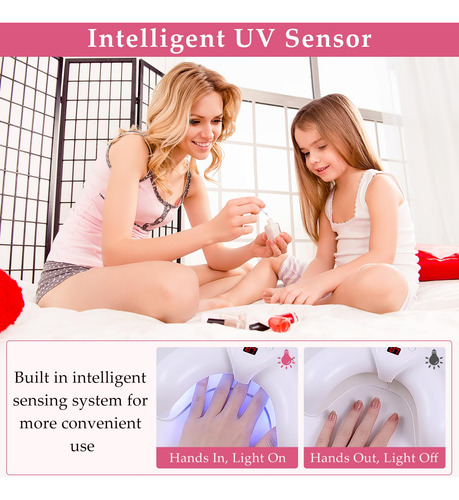Urbuti- Lámpara De Uñas Uv Led, Secador Rápido De Uñas Plega