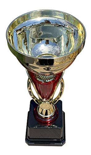 Imagen 4 de 4 de Express Medals Trophy Cup - Trofeo De Oro Con Detalle Rojo P