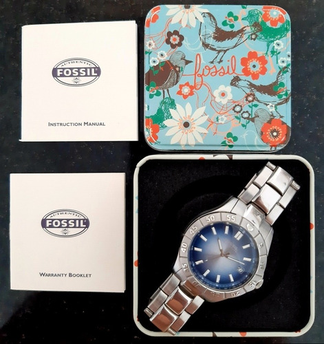 Fossil Blue Am-3689 Reloj Original