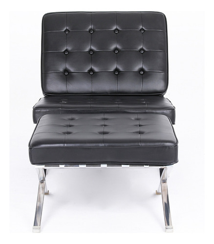 Sillon Barcelona 1 Cuerpo + Apoyapiés Otomano Negro