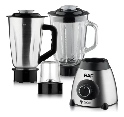 Licuadora Raf 1000w 6 Cuchillas 3 En 1