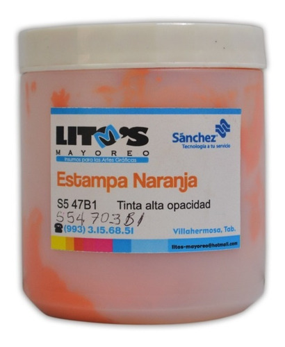 Tinta Naranja   Sp Estampa Fondo Oscuro 250 Grs