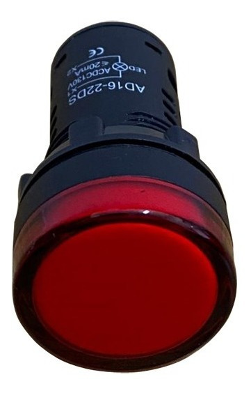 Indicador de luz LED 22 mm, 12 VDC, 20 MA, 5 Unidades Color Blanco Heschen AD16-22D/S 