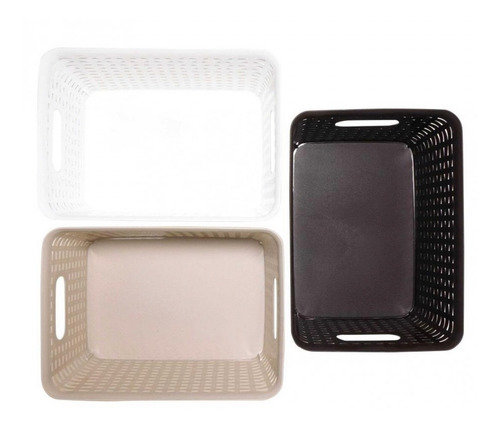 Cesta Grande De Plastico Tejido, Organizador Tejido