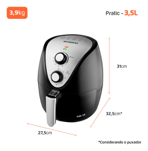Fritadeira Sem Óleo Air Fryer 3,5l Mondial Af-30-i 127v