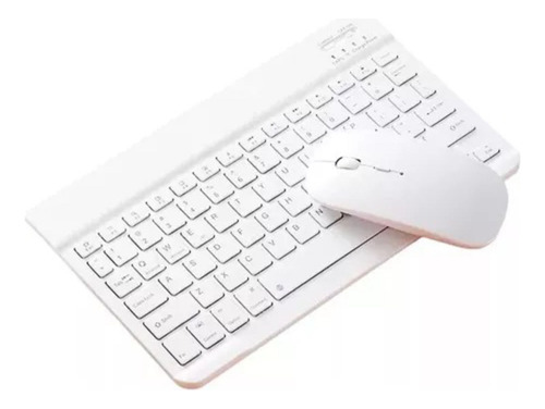Kit Teclado + Mouse Bluetooth Compu Notebook Celular Pastel
