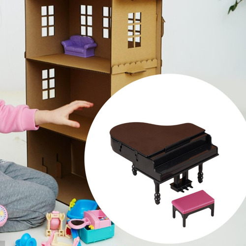 2 X 1/12 Casa De Muñecas Mini Piano De Cola Casa De