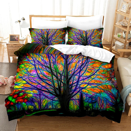 Juego De Cama Big Tree De 140 X 210 Cm Con Impresión 3d Para