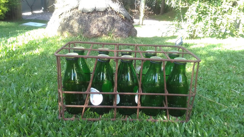 Casillero Leche Antiguo Con Botellas (Usado)