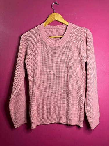 Sweater Rosa Talle Unico Cuello Redondo Media Estacion