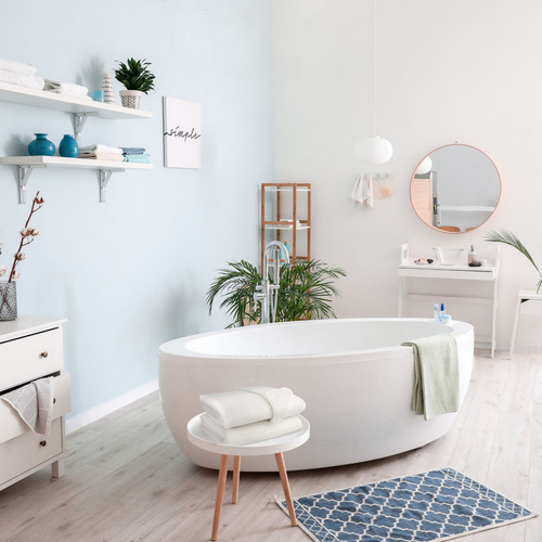 Toalla De Baño Completo 100% Algodón 80x145 Cm Extra Grande Color Blanco Lisa