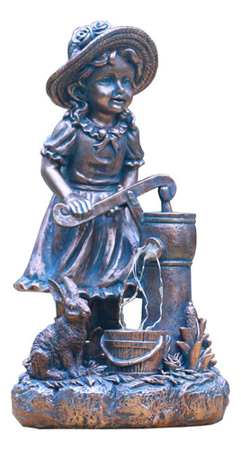 Estatuilla De Niña Pequeña Para Jardín De Patio,