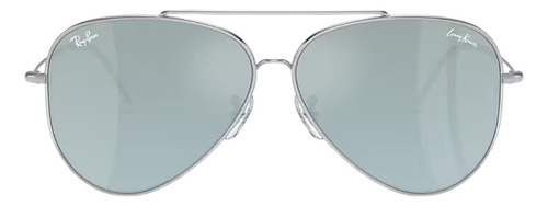 Gafas de sol Ray-ban Lenny Kravitz de metal 0rbr0101s003/3062 con montura plateada, varilla plateada, lentes plateadas, diseño de aviador