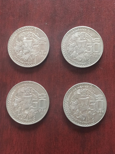 4 Monedas De 50 Pesos 1982 Coyolxauhqui